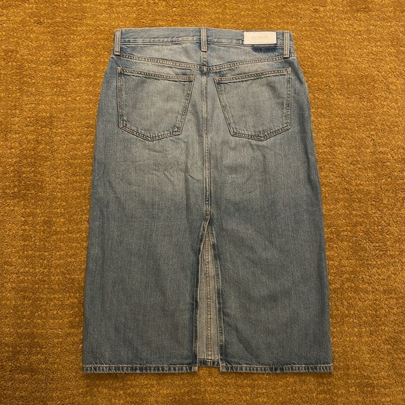 RE/DONE Mid-Rise Midi Denim Skirt 🩵 Size 26 | Color: Vintage Flow - Picture 2 of 10